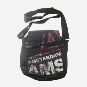 Robin Ruth Messenger Bag Womens 11"x10" Black Denim Adjustable Strap Vintage Y2k